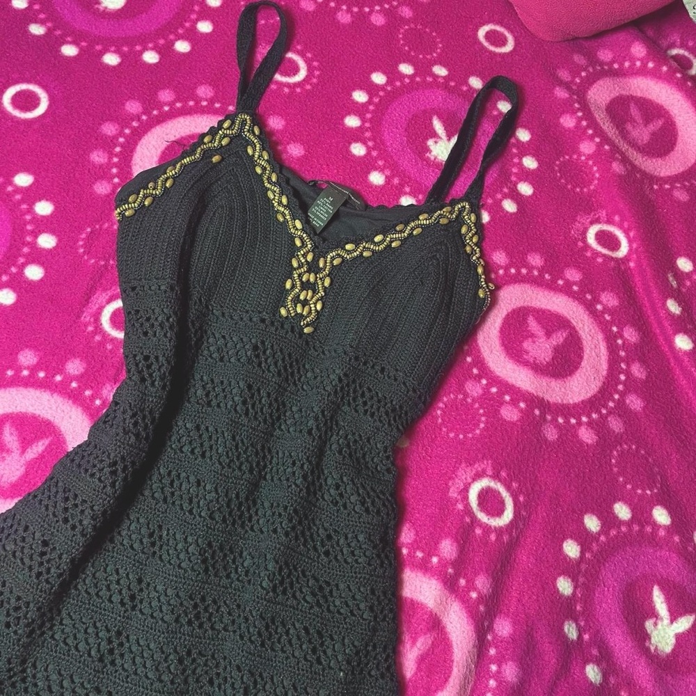 Y2K INC Boho Fairy Crotched Beaded Tank Top Size Medium